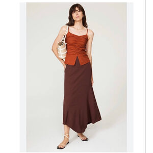 Drae Shirred Backless Lace Up Camisole Top